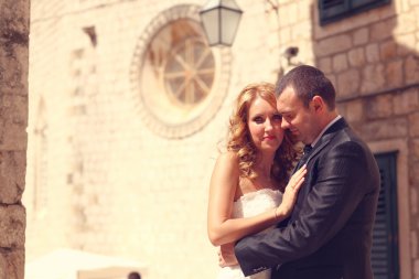 Gelin ve damat eski şehirde