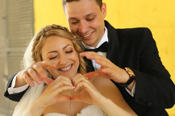 Feliz pareja nupcial — Foto de Stock