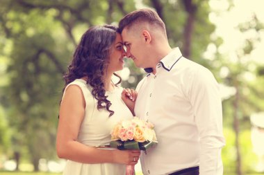 Çift celebraiting onların düğün günü