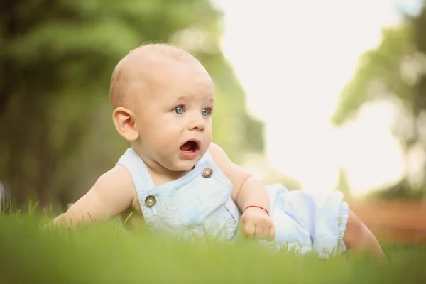 Little boy having fun in the park — Stock Photo, Image