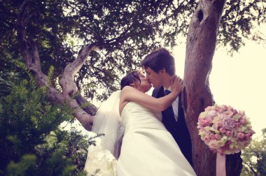 Güzel gelin ve damat Park