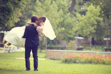 Güzel gelin ve damat Park