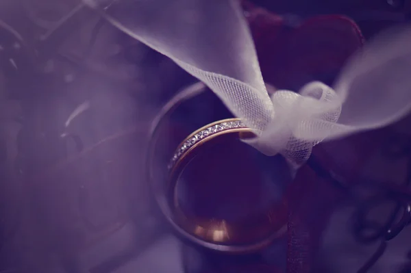鳥かごでの結婚指輪 — ストック写真