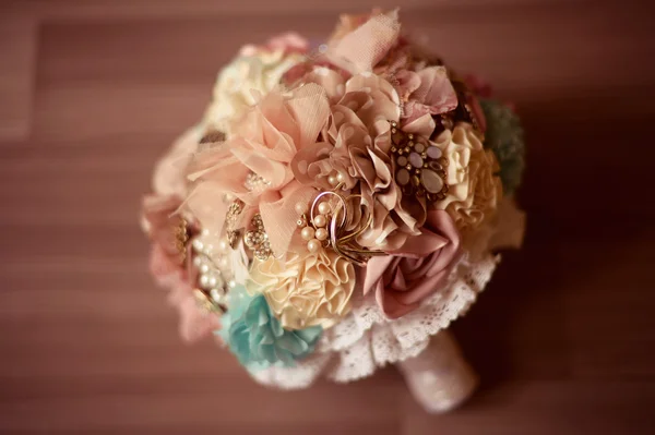 Wedding bouquet made of fabric — Stock Photo, Image