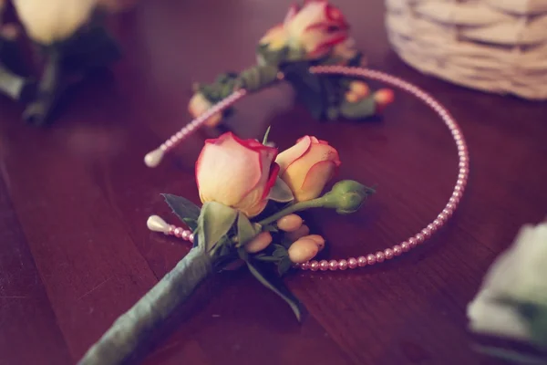 婚礼装饰的的小玫瑰 — 图库照片