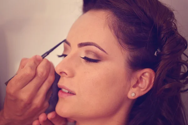 Kvinna på make up studion — Stockfoto