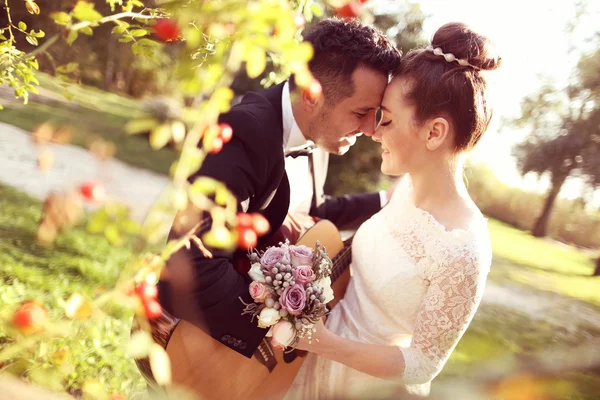 Pareja nupcial en la naturaleza — Foto de Stock