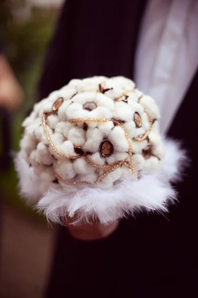 Bouquet da sposa in cotone — Foto Stock