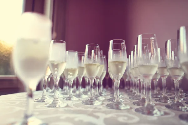 Birçok bardak şampanya — Stok fotoğraf