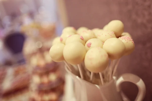 Delicious white cake pops — Stock Photo, Image