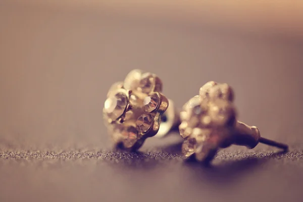 Earrings with crystals — Stock Photo, Image