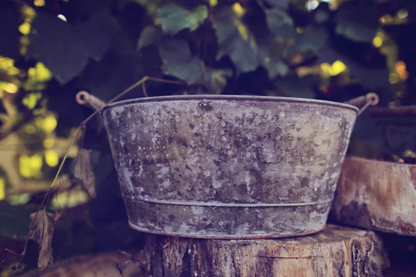 Empty metallic basket — Stock Photo, Image