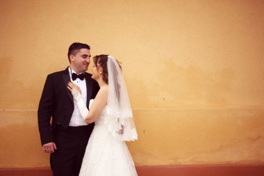 Gelin ve damat düğün gününde