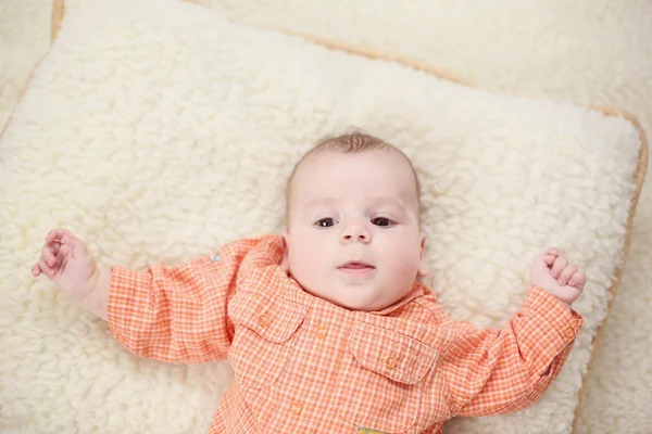 Baby boy on blanket — Stock Photo, Image