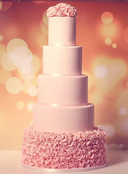 Gâteau de mariage rose 5tier — Photo