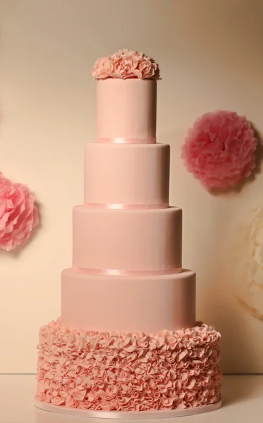 Bolo de casamento rosa — Fotografia de Stock