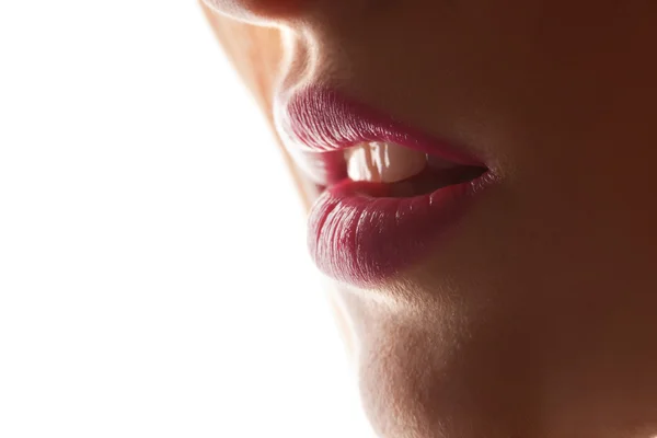 Sexy lippen met lippenstift — Stockfoto