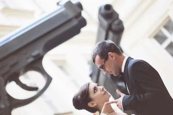 Novio y novia el día de su boda —  Fotos de Stock