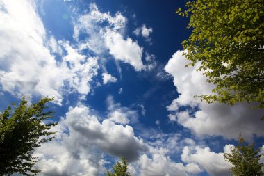 bulutlu gökyüzü mavi