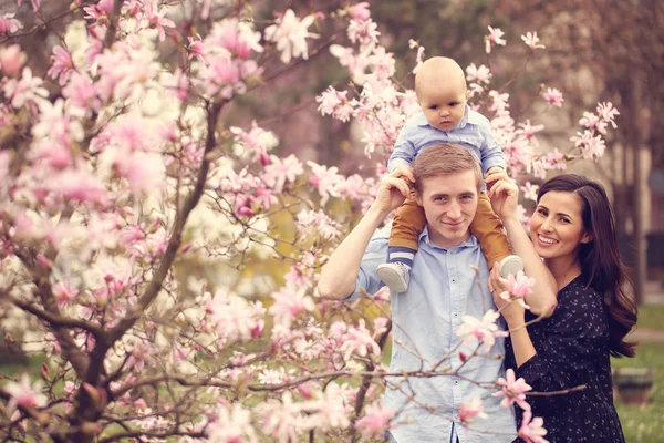 公園で幸せな家族 — ストック写真