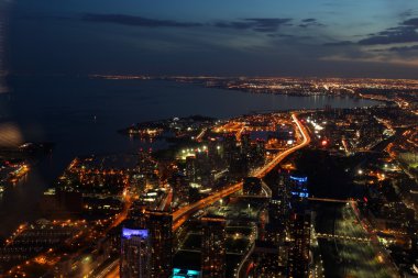City scape gece Toronto, Kanada