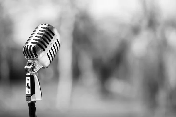 Close-up with retro style microphone — Stock Photo, Image