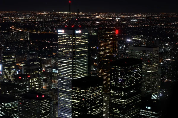 Paesaggio urbano di notte di Toronto, Canada — Foto Stock