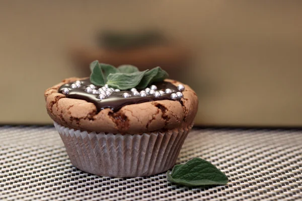 Köstliche Cupcake Schokolade Topping — Stockfoto