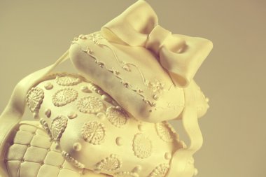 Yakın çekim benzersiz düğün pastası