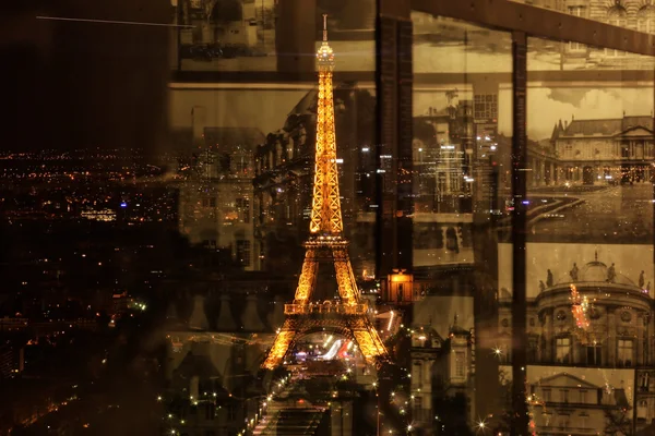 Hermosa vista nocturna de la Torre Eiffel en París, Francia — Foto de Stock