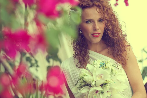 Mariée fleurs mariage bouquet — Photo