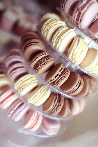 Delicious macaroons on stand — Stock Photo, Image