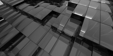 3d blokların siyah ve kırmızı arka plan