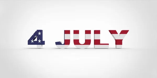 3D 4 Heinäkuu teksti, jossa Amerikan lippu ylpeys sisällä — kuvapankkivalokuva
