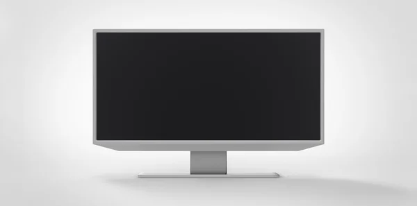 Сірий сірий срібний метал залізо відбиває 3D TV LCD на білому тлі — стокове фото
