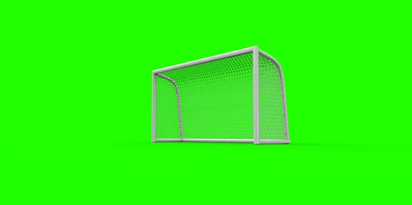绿色背景足球一个孤立的足球目标视图 — 图库照片