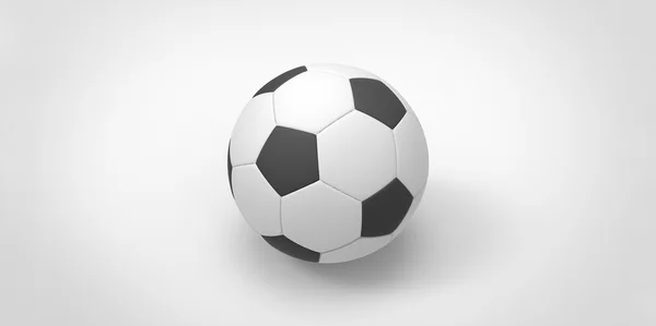 White red Perfect Soccer ball or football, clean, bright studio isolation — Stock Photo, Image