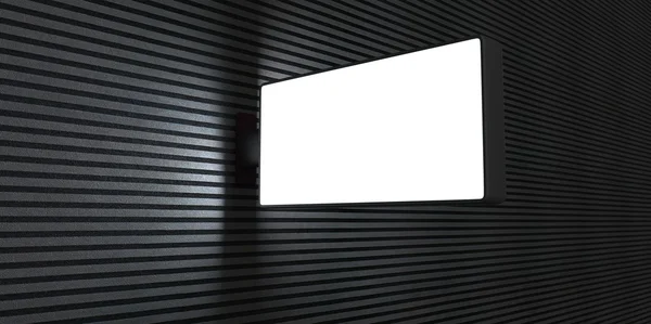 3D boş sokak üzerinde siyah ve beyaz geceleri duvar üzerinde billboard reklam satırları backgroud çizgili