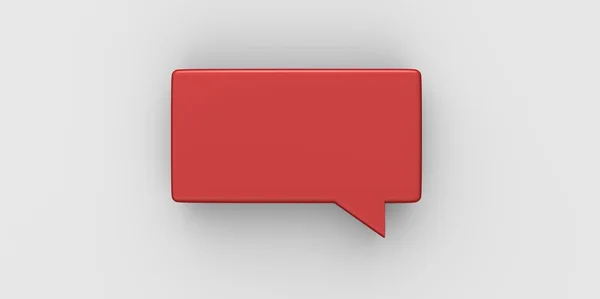 Красный 3D Пустой пузырь речи на сером сером фоне — стоковое фото