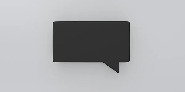 3D black Empty speech bubble on a background grey gray silver — Stock Photo, Image