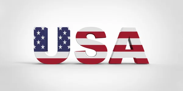 3D Usa Sua text flagga — Stockfoto