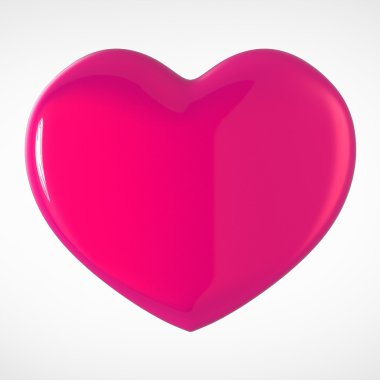 Beyaz bir arka plan üzerinde 3D Pembe Kalp şekli