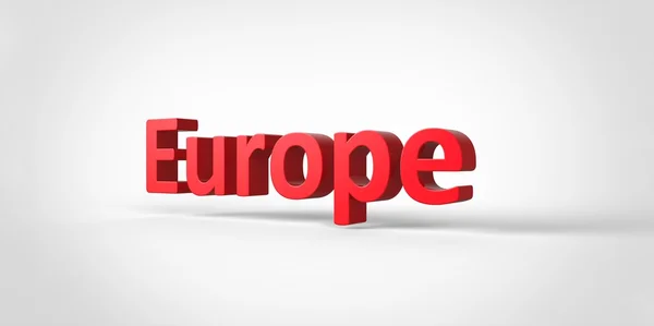 Europa Texto en 3D Ilustración de continentes Render aislado sobre fondo gris blanco — Foto de Stock