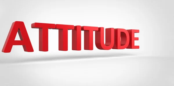 Attitude Texte 3D Illustration du mot de motivation Render isolé sur fond gris blanc — Photo
