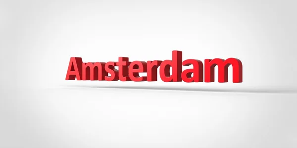 Амстердам 3D текст Иллюстрация города Имя Рендер изолированы на белом сером фоне — стоковое фото