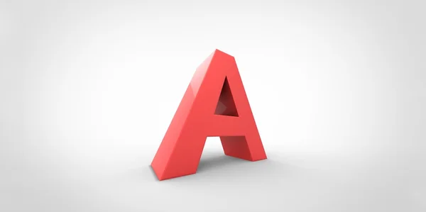 Una letra 3D gran letra roja de pie sobre fondo gris blanco —  Fotos de Stock