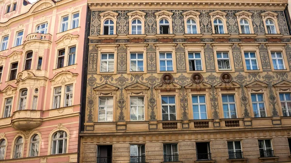 Façade Beau Bâtiment Médiéval Prague République Tchèque Août 2018 — Photo