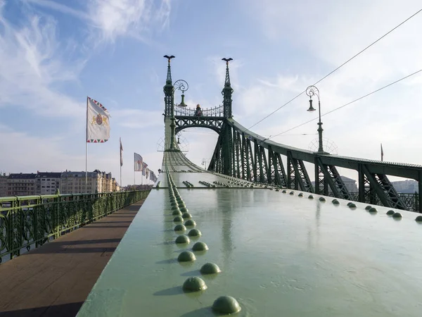 Szabadság Híd Fémszerkezetének Elülső Nézete Budapest Magyarország 201 Október — Stock Fotó