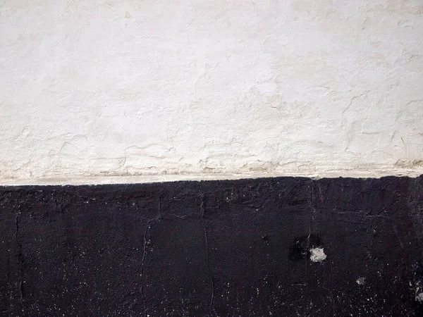 Contrasting Wall Covered White Black Paint Dirty Surface Spots Cracks ストック写真