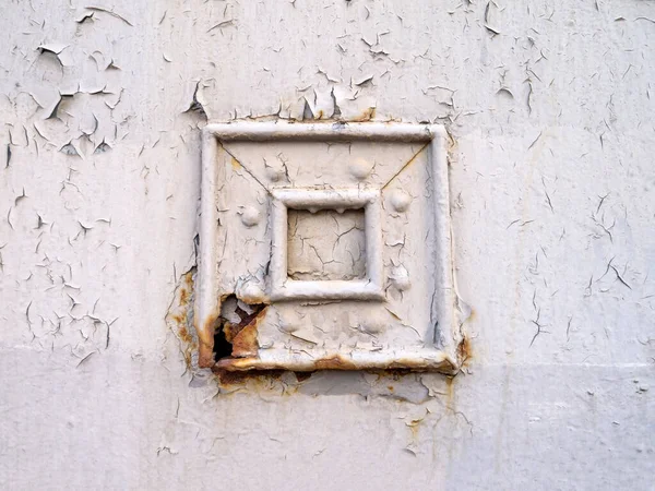 Parte Puertas Metálicas Oxidadas Grises Fragmento Decoración —  Fotos de Stock